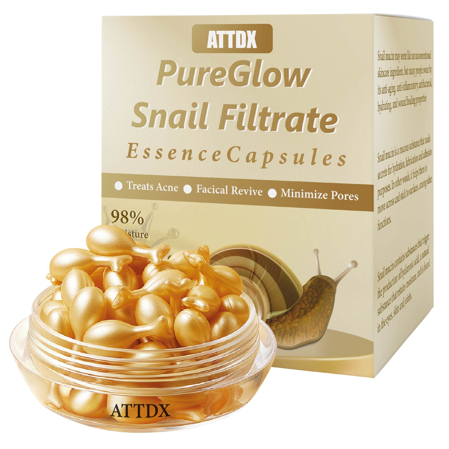 PureGlow Snail Filtrate Essence Capsules