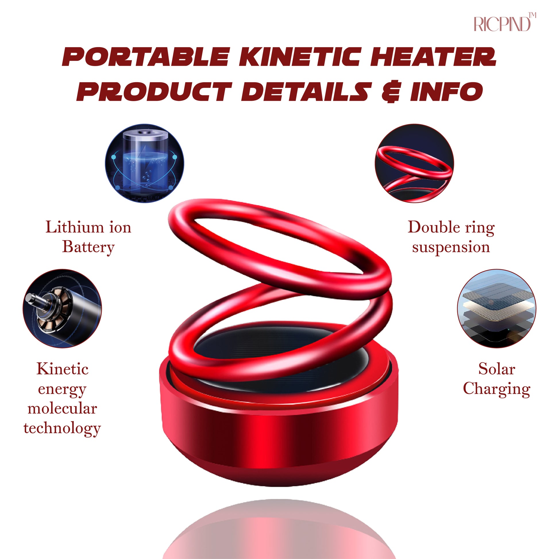 Portable Kinetic Molecular Heater, Portable Kinetic Mini Heater, 2024 NEW  Kinetic Heater for Ehicles (4Pcs) in 2023