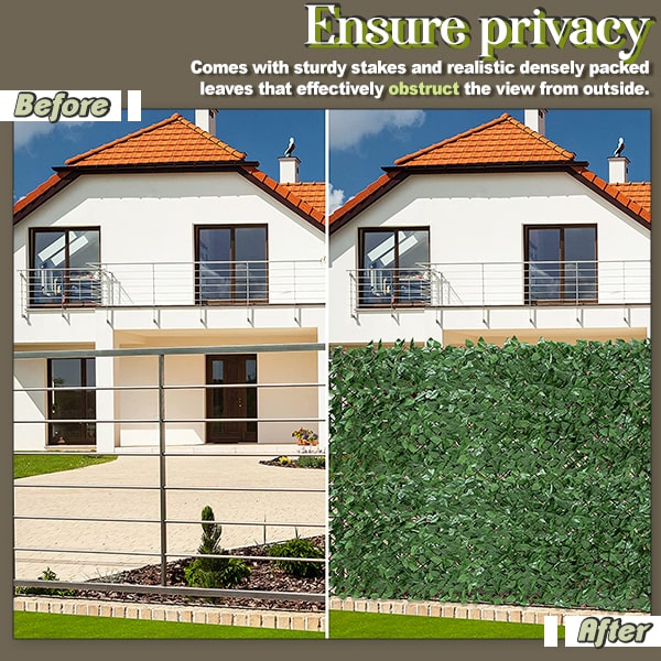 Expandable Faux Leaves Privacy Fence